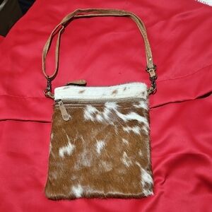 Myra Bag Brown and White Women's Crossbody Bag